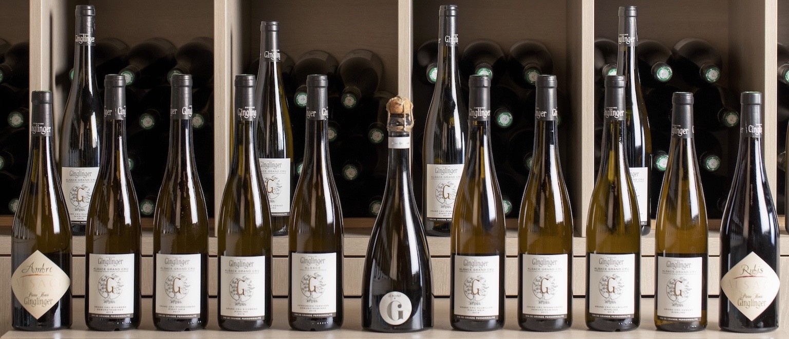 Toute la gamme des Vins & Crémants d'Alsace du domaine Ginglinger
